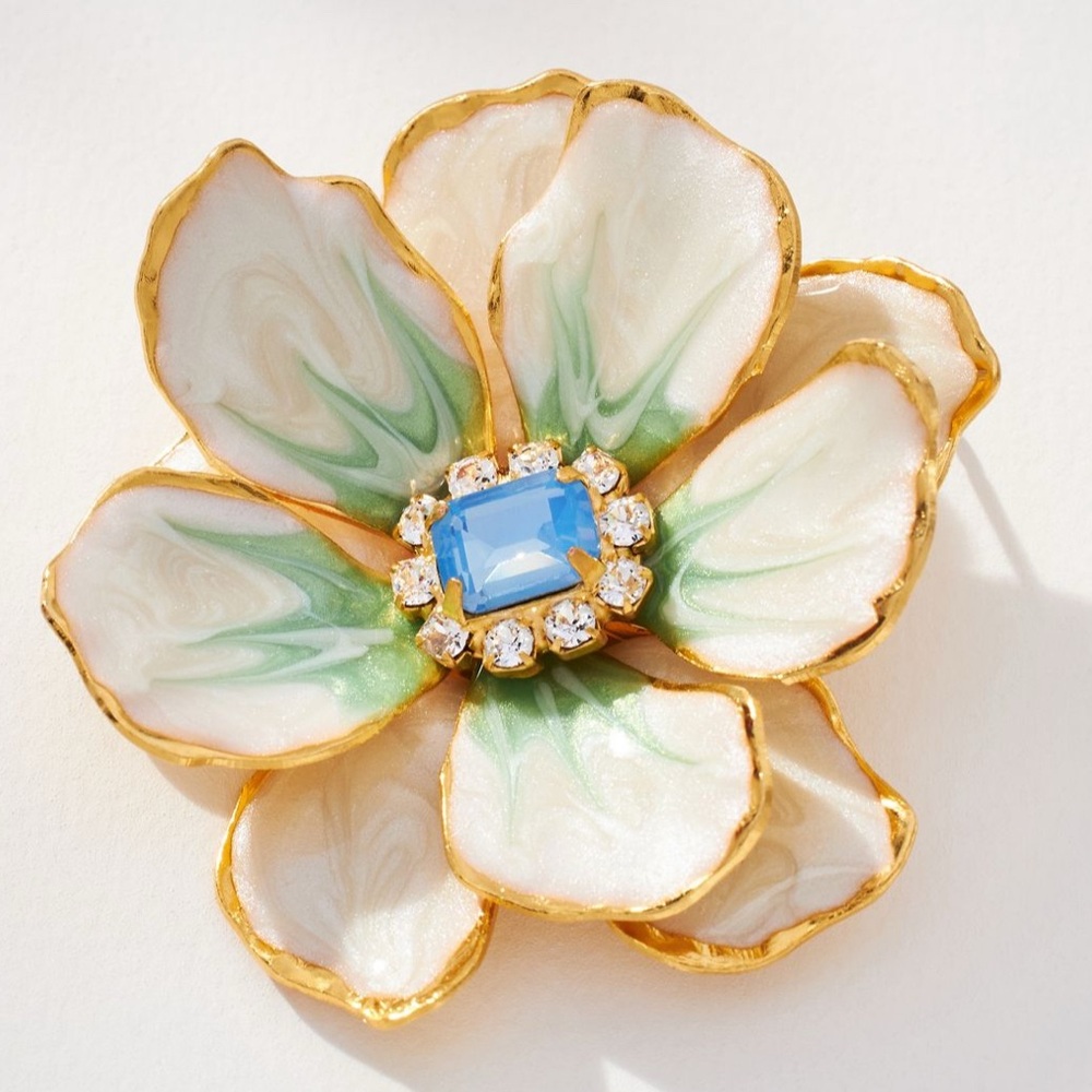 NWT Anthropologie “The Pink Reef” Handmade Flower Earrings - Picture 2 of 3